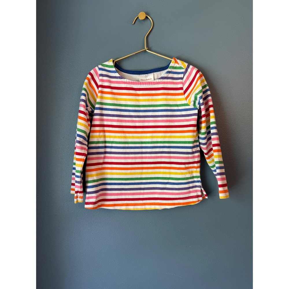 Hanna Andersson Kids Rainbow Stripe Long Sleeve Cotton Tee Shirt Size 110 (5)